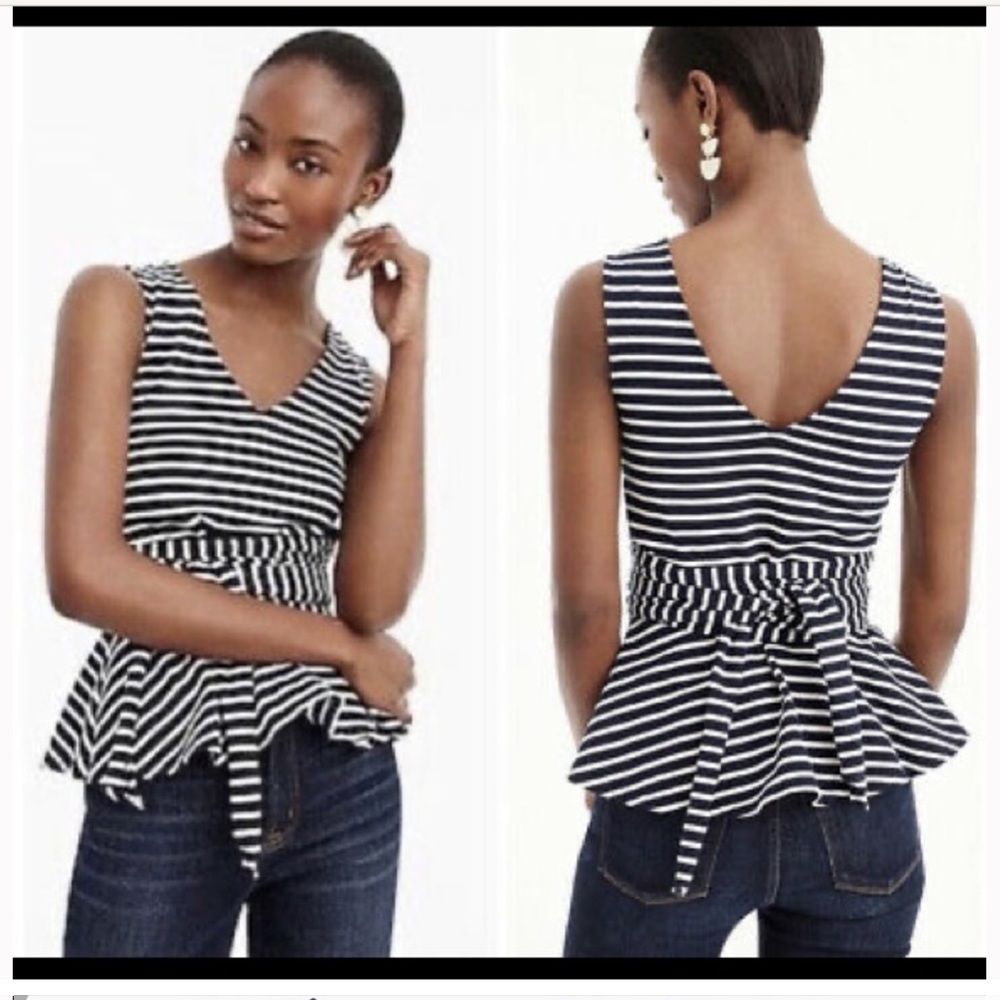 J. Crew Wrap Jersey Peplum Top